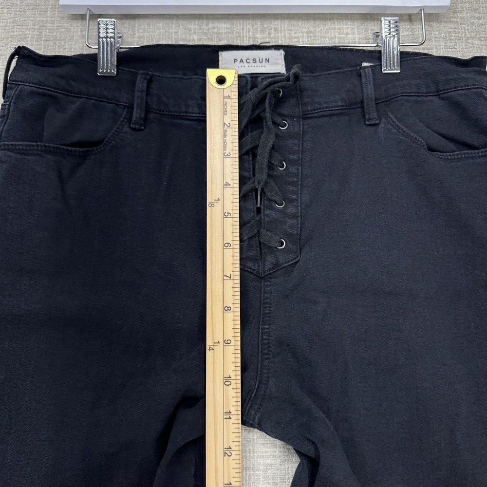 Pacsun Jeans Womens 31 Short Black High Rise Jegging Lace Up Skinny Ankle - Picture 15 of 16